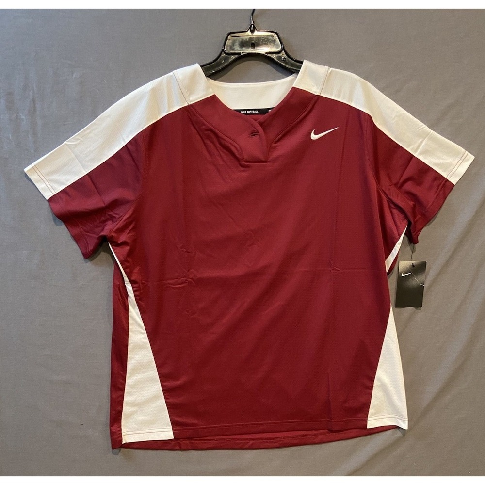 Nike Vapor Select 1-Button Softball Jersey Women's Size 2XL Burgundy AV6715-612